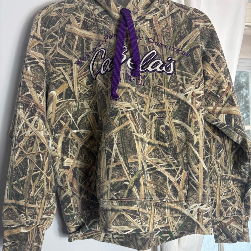 Cabela's Green and Brown Camouflage Hoodie